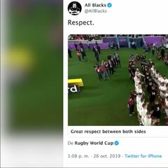 "Respect": los All Blacks quieren que el mundo vea este gesto de su selección honrando el rugby