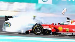 Choque entre Vettel y Rosberg en el inicio del GP de Malasia.