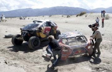 Octava etapa, Salta-Belén.  El coche del piloto francés Sebastien Loeb.