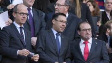 Bartomeu, en el palco del Camp Nou.