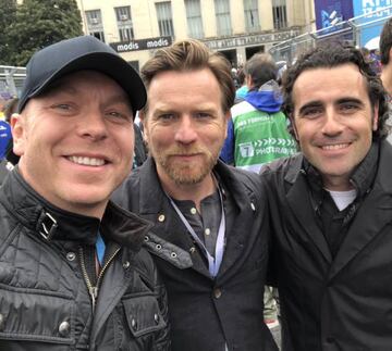 Chris Hoy, Ewan McGregor y Dario Franchitti en Roma.
