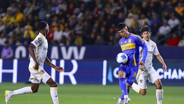 Juan Brunetta of Tigres during the Quarter Finals first leg match between Los Angeles Galaxy and Tigres UANL as part of the CONCACAF Champions Cup 2025, at Dignity Health Sports Park Stadium on April 01, 2025 in Carson, Los Angeles California, United States.