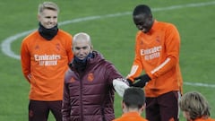 Zidane, durante un entrenamiento del Real Madrid.