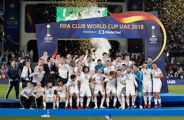 Celebración del Real Madrid tras la conquista del Mundial de Clubes 2018.