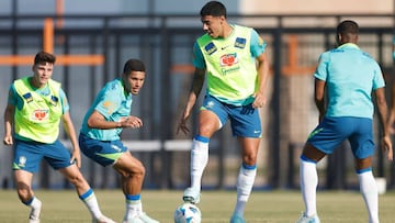 Iago, defensa de la selección Sub 20 de Brasil, en un entrenamiento.