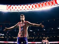 Sorloth celebra su gol al Espanyol en Liga.