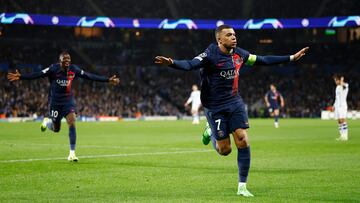 Mbappé, ante la Real Sociedad, en la Champions League 2023-24.