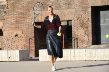 Sharapova entrena en el Coliseo de Roma