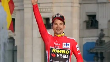 Roglic celebra su triunfo en Madrid.