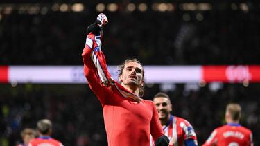 4-3. El delantero colchonero celebra el cuarto tanto, segundo en su cuenta particular.