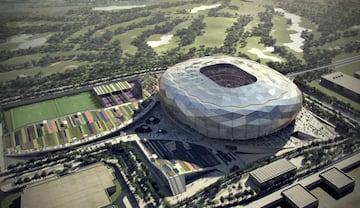 El estadio está en Rayán. El diseño está inspirado en un diamante irregular. Una vez finalizado tendrá una capacidad de 45.350 espectadores.