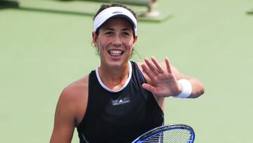 Garbiñe Muguruza celebra su pase a la final de Cincinnati.