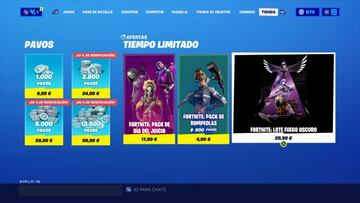 As&iacute; aparece el Lote Fuego Oscuro en la tienda de Fortnite