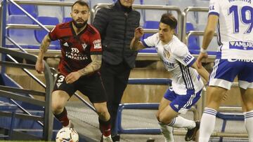 Javi Jim&eacute;nez, en el choque frente al Real Zaragoza.