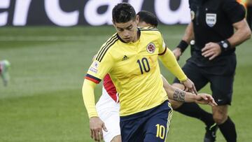 James Rodr&iacute;guez durante la Copa Am&eacute;rica de Chile 2015 ante la Selecci&oacute;n peruana.