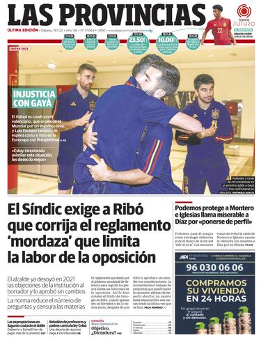 La prensa de Valencia carga contra Luis Enrique por Gay¨¤: ¡°Le deja en la estacada¡±