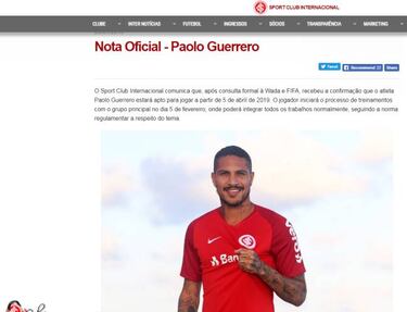 Oficial: Guerrero volverá a entrenar el 5 de febrero