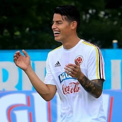 James entrena con Colombia antes del partido ante Venezuela