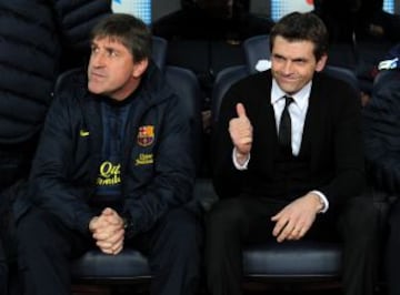 Tito con su segundo entrenador, Jordi Roura.