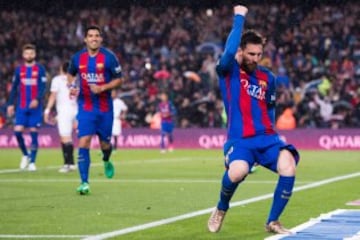 Messi celebra el 3-0. 