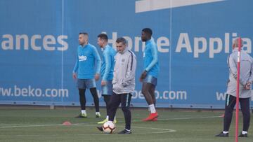 Valverde, en un entrenamiento. 