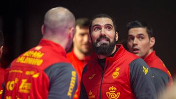 Jorge Maqueda en el entrenamiento dfe España-