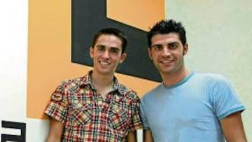 <b>DOS CAMPEONES. </b>Contador y Pereiro, en Localia en Valencia.