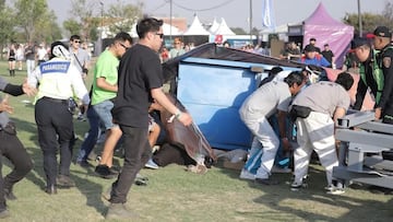 Este es el momento exacto del desplome de la estructura que dejó dos muertos en el Parque Bicentenario