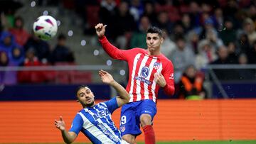 Soccer Football - LaLiga - Atletico Madrid v Deportivo Alaves - Metropolitano, Madrid, Spain - October 29, 2023 Atletico Madrid's Alvaro Morata scores their second goal REUTERS/Isabel Infantes TPX IMAGES OF THE DAY