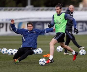 James y el Madrid se entrenan pensando en Napoli