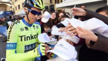 Alberto Contador, en la salida.