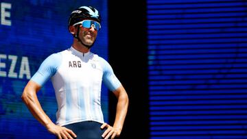 Max Richeze, minutos antes de tomar la primera salida en la Vuelta a San Juan.