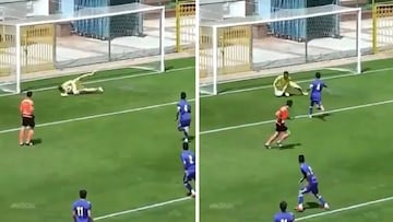 El penalti de penaltis virales increíbles: el portero con la pelota bien blocada y... gol a los dos segundos