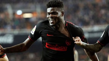 Thomas celebra su gol en el valencia-Atlético (2-2)