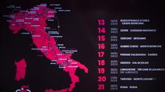 El mapa del Giro de Italia 2023, con la relación de sus últimas etapas, camino de Roma.