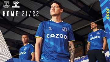 James Rodríguez, imagen de la nueva camiseta de Everton
