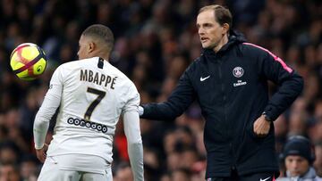 Kylian Mbappé y Thomas Tuchel.