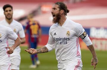 Ramos celebró así su gol al Barça en el Clásico.