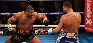 Haye y Bellew durante su primer combate.