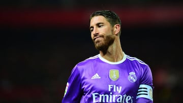 Sergio Ramos durante el partido entre el Sevilla y el Real Madrid en el Sánchez Pizjuán