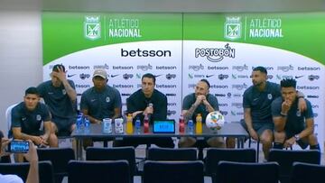 Ospina, Morelos, Cardona, entre otros, aparecieron en la conferencia tras la polémica en Nacional-Millonarios. Se va los frente en alto, dicen.