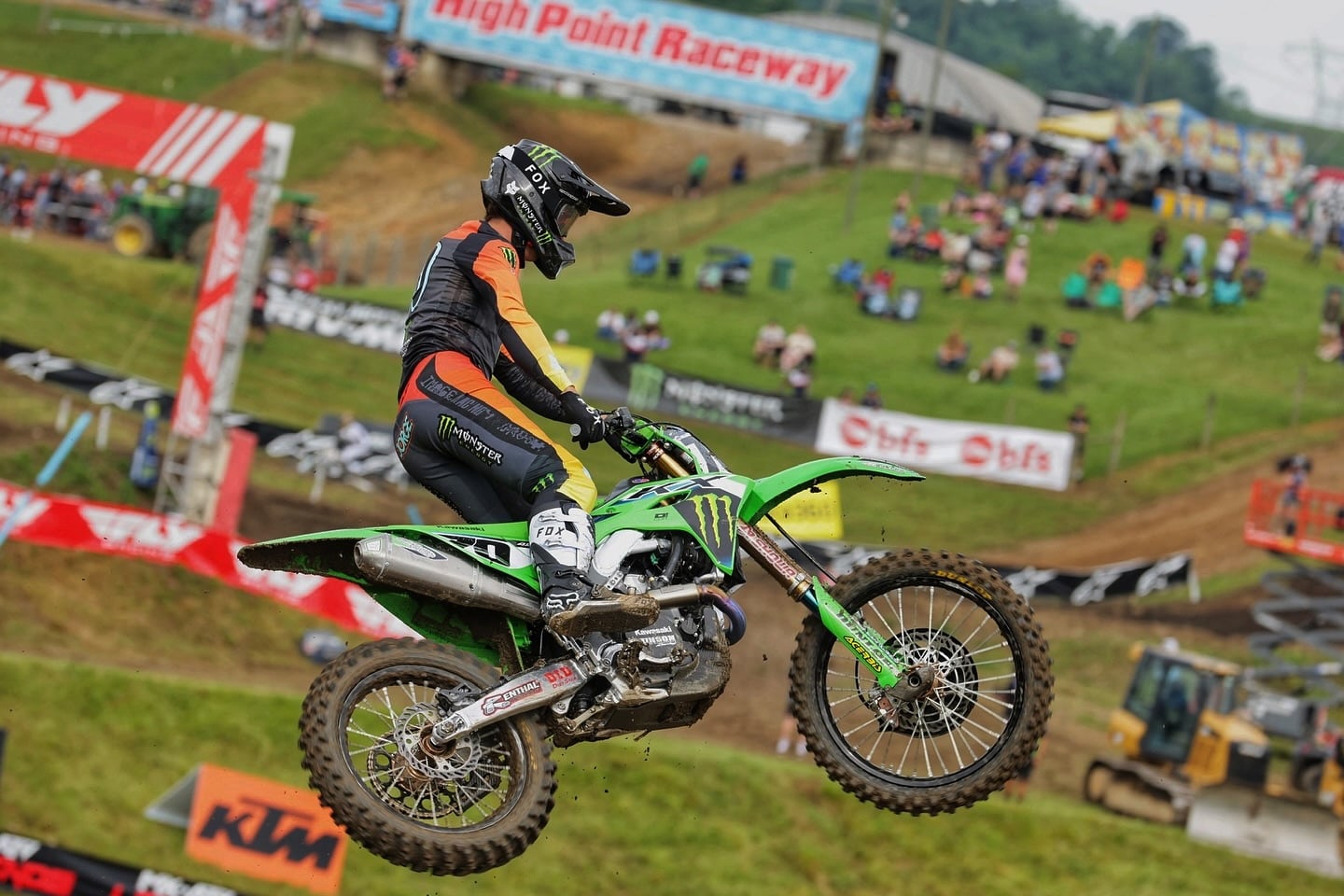 Jorge Prado, con la Kawasaki en el Pro Motocross de High Point, Pensilvania.