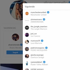 La mujer de Morata comienza a seguir al United en Instagram