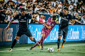 Manchester City's Brahim Diaz in action against Real Madrid at the Los Angeles Memorial Coliseum on July 26, 2017.