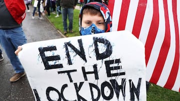 Activists Hold May Day Freedom Rally on May 01, 2020 in Commack, New York. 