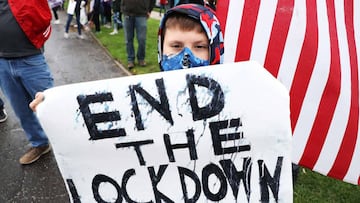 Activists Hold May Day Freedom Rally on May 01, 2020 in Commack, New York.