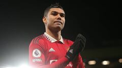 MANCHESTER, ENGLAND - JANUARY 03: Casemiro of Manchester United walks off after the Premier League match between Manchester United and AFC Bournemouth at Old Trafford on January 03, 2023 in Manchester, England. (Photo by Matthew Peters/Manchester United via Getty Images)