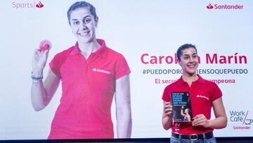 MADRID, SPAIN - DECEMBER 21: Carolina Marin attends &#039;Puedo Porque Pienso Que Puedo&#039; book presentation at Workcafe Santander on December 21, 2020 in Madrid, Spain. (Photo by Juan Naharro Gimenez/Getty Images)