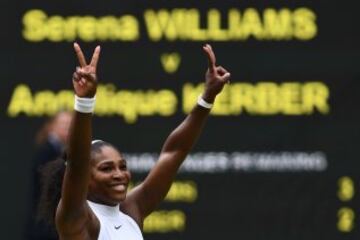 Serena Williams gana la final de Wimbledon de Contra la alemana Angelique Kerber en dos set 7-5 y 6-3