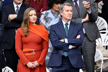 Ester Muñoz, Portavoz del Grupo Parlamentario Popular en el Congreso de los Diputados, y Alberto Núñez Feijóo, actual presidente del Partido Popular desde 2022.